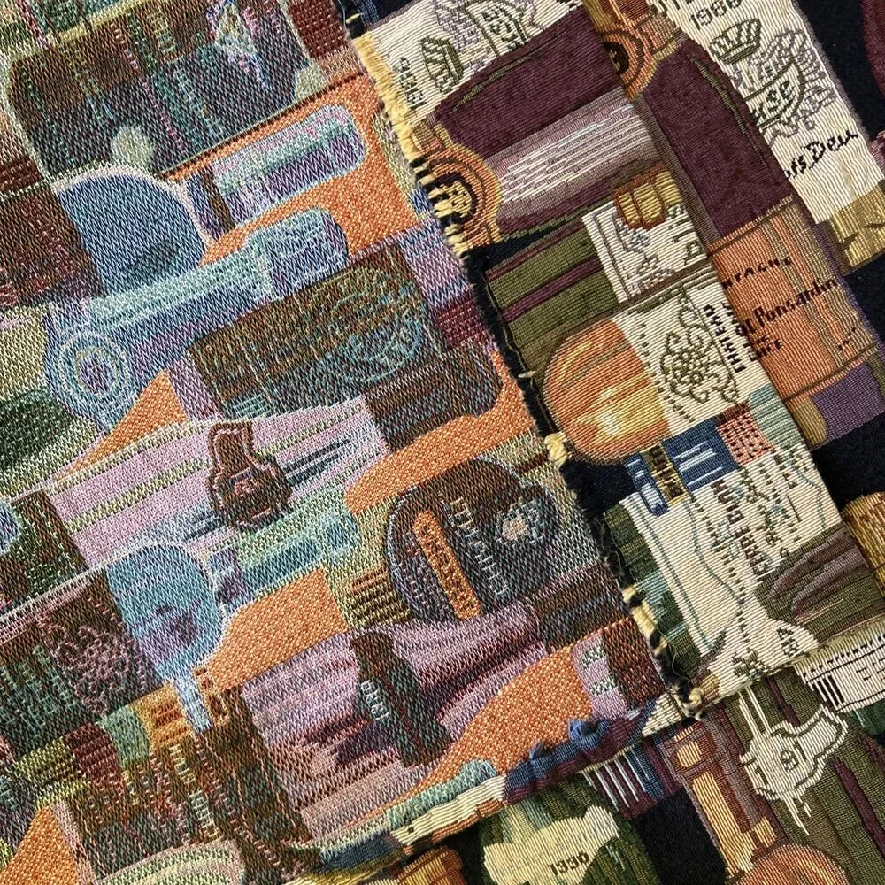 French and Italian Wine Bottles Themed Upholstery Fabric 2 Yards 54 Inch Wide